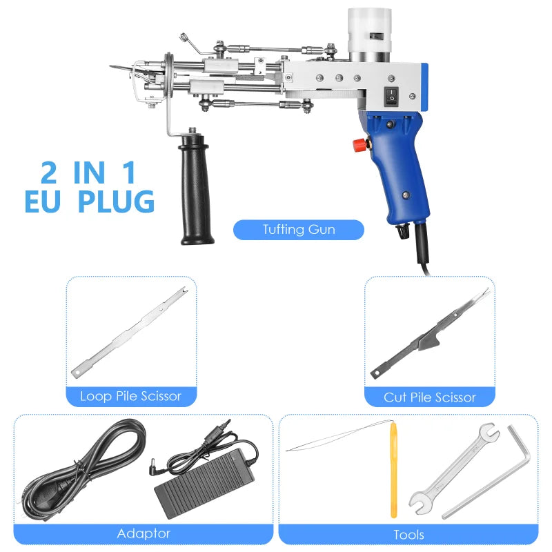 2-in-1 Tufting Gun Starter Kit (Loop & Cut Pile) – Electric Rug Maker