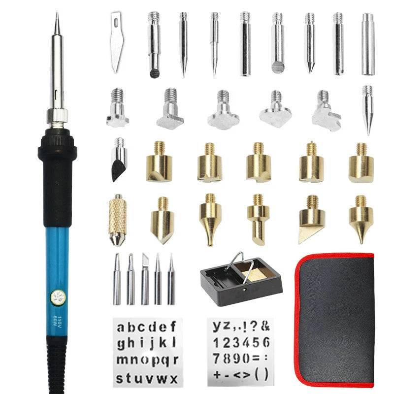 60W Wood Burning & Carving Tool Set, Adjustable Pyrography Soldering Pen