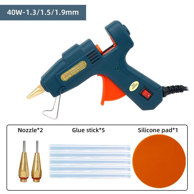 Small Aperture 40W Hot Melt Glue Gun 1.3/1.5mm Nozzle 7mm Sticks