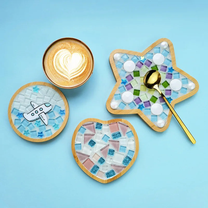 Bamboo Mosaic DIY Coasters Handmade Cup Mat Craft Kit