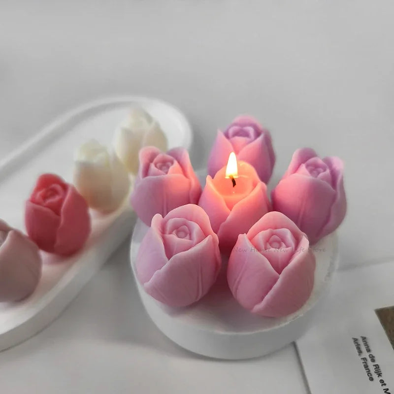 3D Tulip Candle Silicone Mold Flower Soap Making Supplies