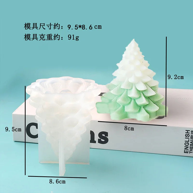 3D Christmas Tree Silicone Mold for Candle, Soap & Resin DIY