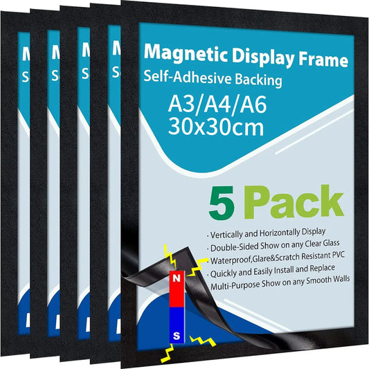 5Pack Magnet Picture Frame A3/A4/A6/30×30cm Children’s Art Holder