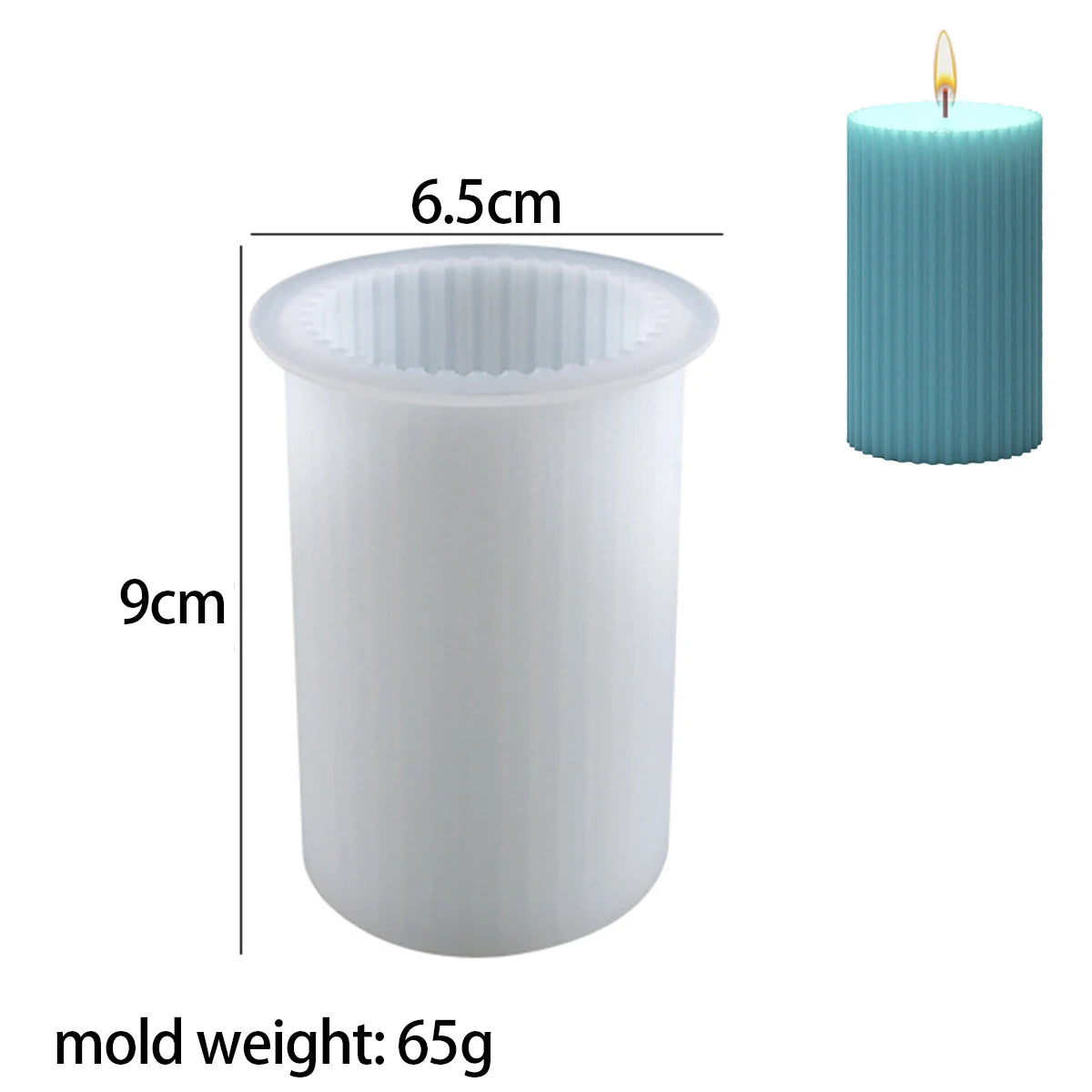 Striped Cylinder Candle Silicone Mold Scented Wax DIY Resin