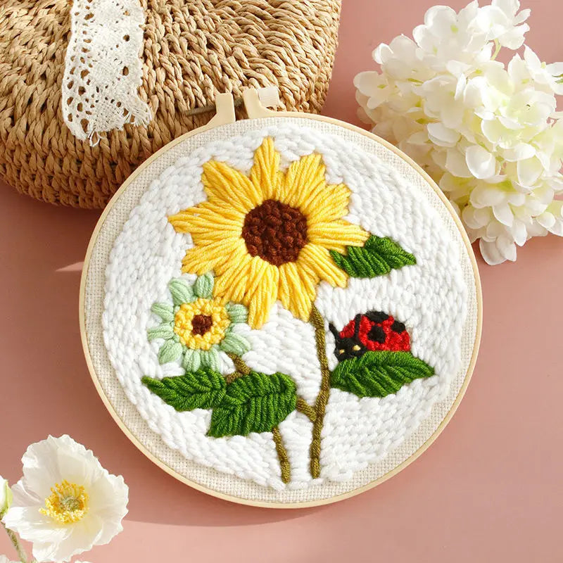 DIY Punch Needle Embroidery Kit – Sunflower Pattern