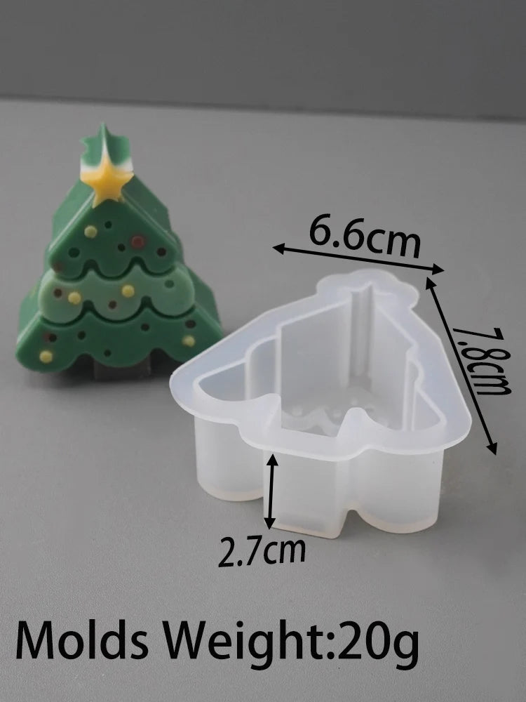 Christmas Tree Snowflake Silicone Candle Mold DIY Soap Resin