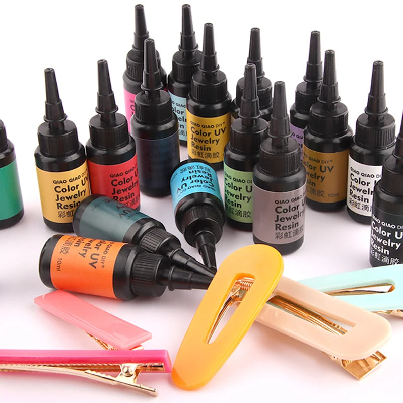 45-Color UV Resin Glue (10ml), Hard Ultraviolet Curing for Jewelry