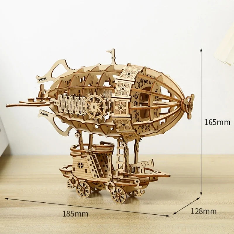 Creative Airship Wooden Model 3D Puzzle Kids & Adults DIY