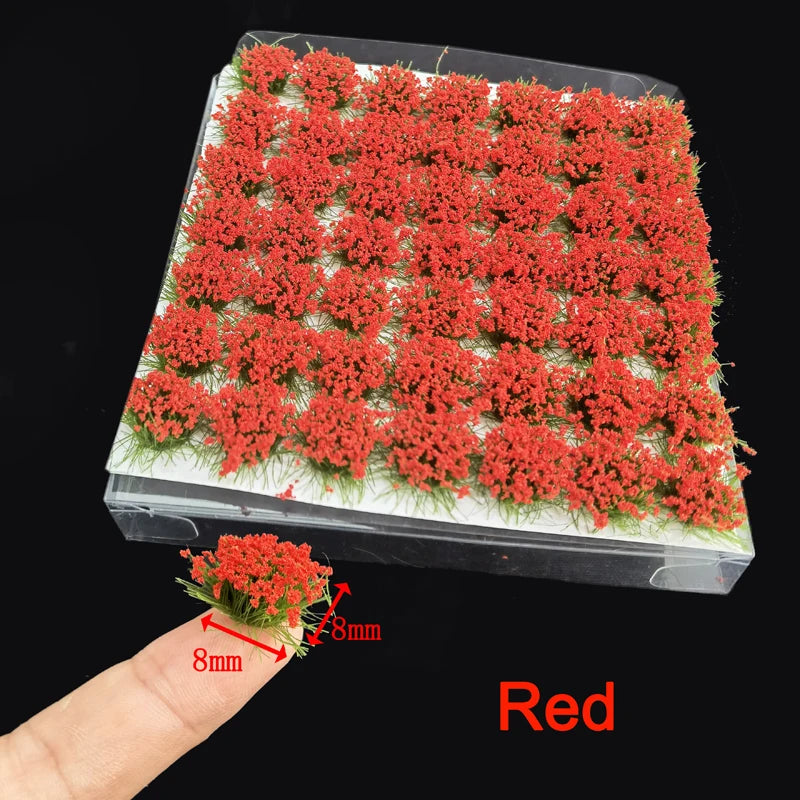 49Pcs 8mm Model Flower Cluster Static Grass 15 Colors DIY Layout