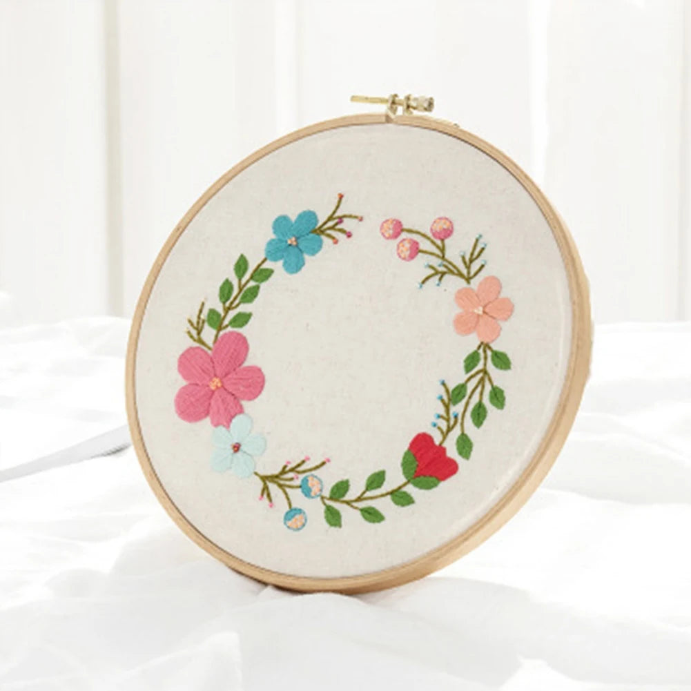 Embroidery Starter Kit – European Pattern, Cross Stitch & Hoops