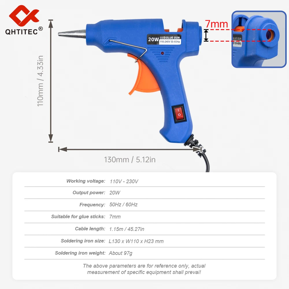 90W Hot Melt Glue Gun 7mm Stick Industrial Electric Repair Tool