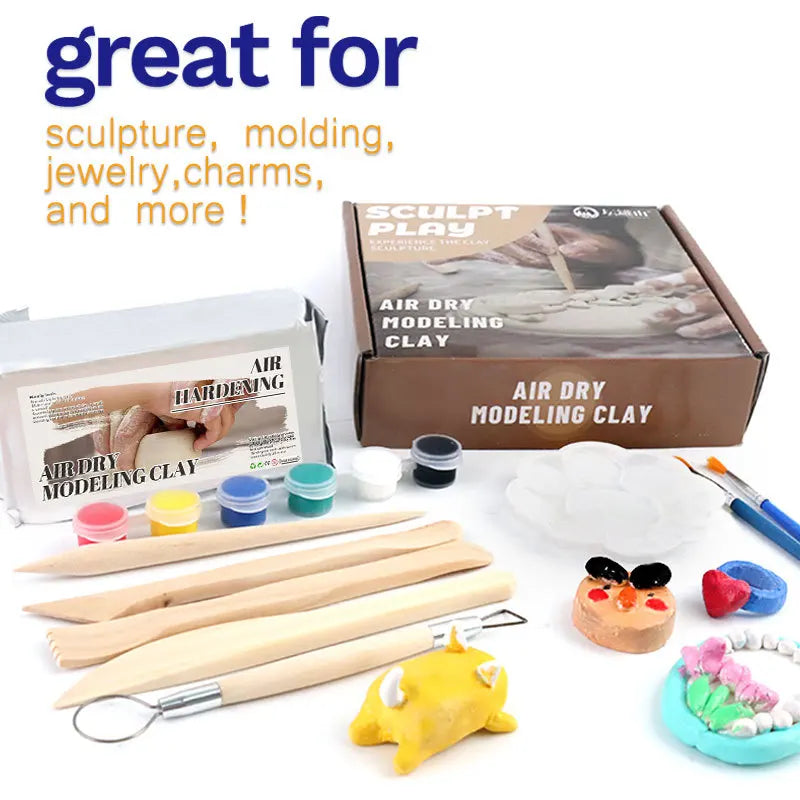 No-Bake Air-Dry Plasticine Clay Set – 12 Colors Educational Toy