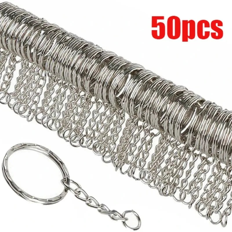 Metal Keychains with Split Ring – 10/50 pcs, Key Rings & Keyfob Holder for DIY