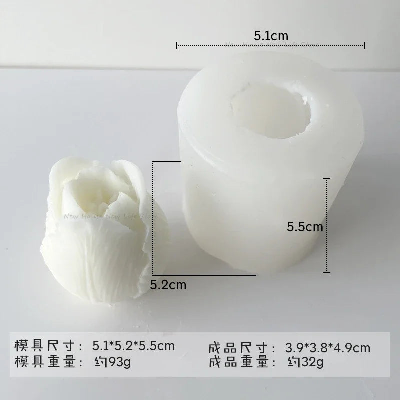 3D Tulip Candle Silicone Mold Flower Soap Making Supplies