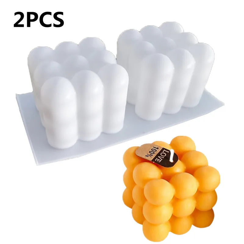 6-cavity Large Bubble Silicone Candle Mold Cake Aromatherapy Soap