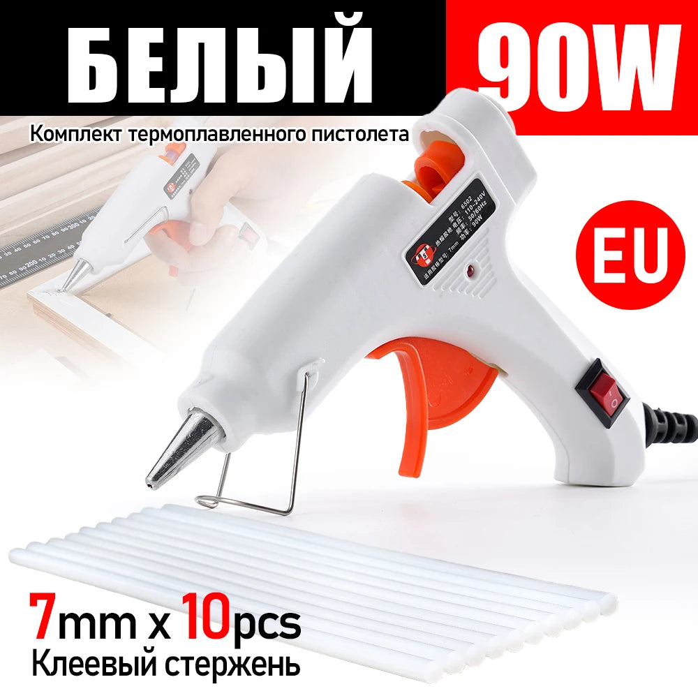 90W Hot Melt Glue Gun 7mm Stick Industrial Electric Repair Tool