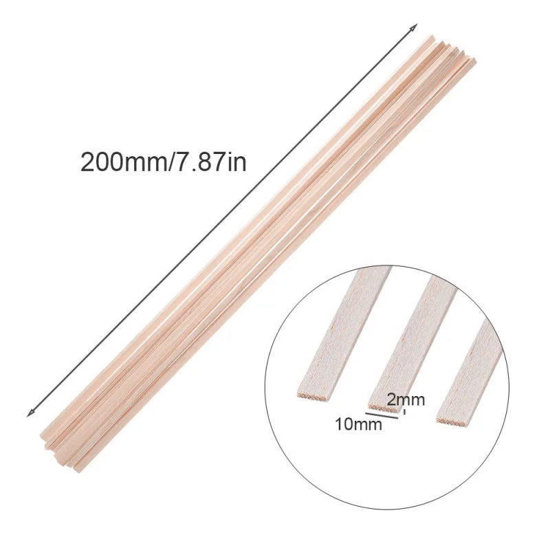 Wooden Strips for DIY – 20–50 pcs Balsa Material for Model Building, Crafts & Lanterns