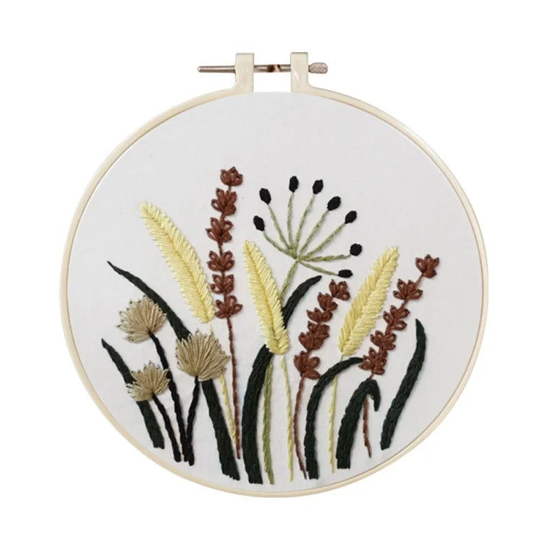 Embroidery Starter Kit – European Pattern, Cross Stitch & Hoops