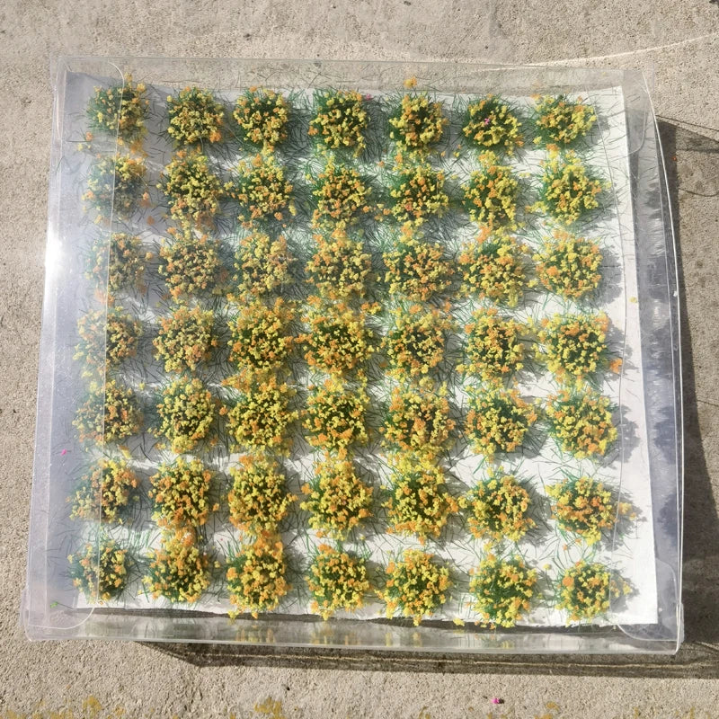 49Pcs Model Flower Cluster Static Grass Adhesive DIY Building Layout