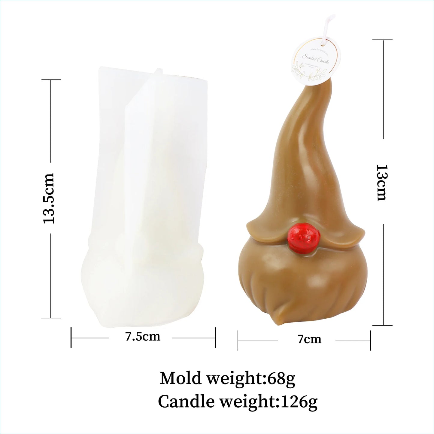 3D Christmas Tree Silicone Mold for Candle, Soap & Resin DIY