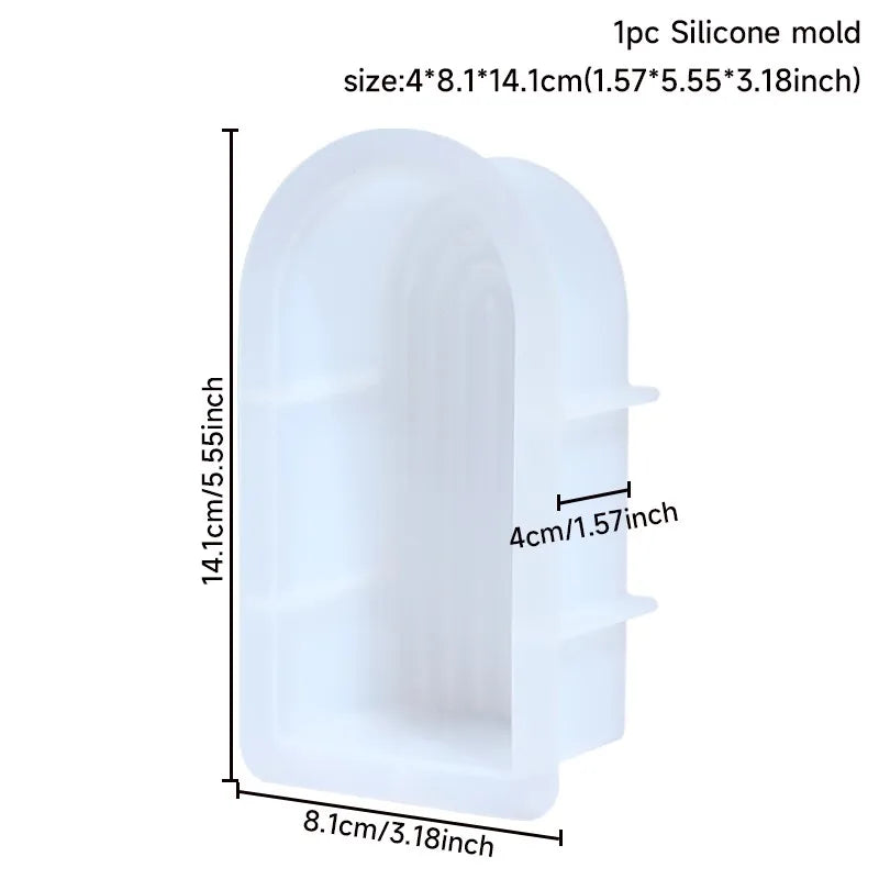 Rainbow Arch Candle Silicone Mold Geometry Baking Soap