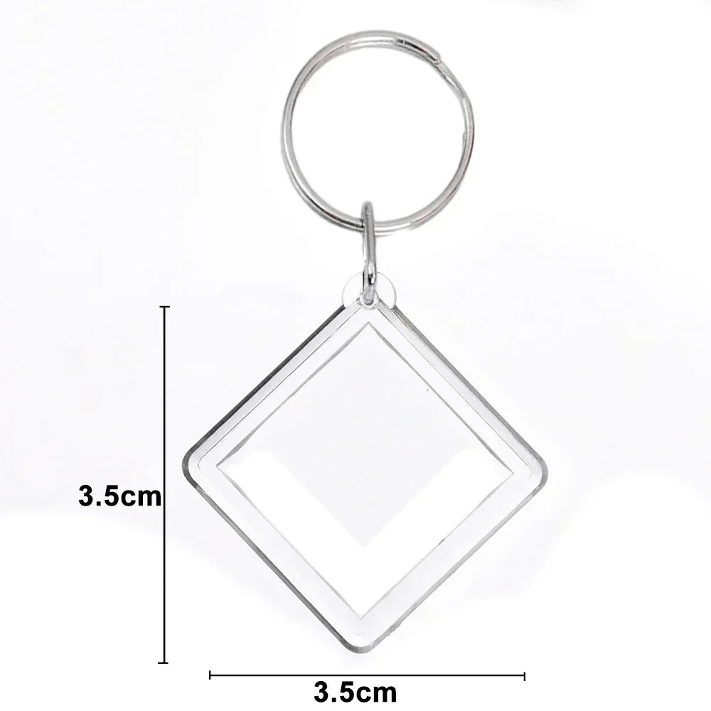 Transparent Acrylic Photo Insert for Keychains – Rectangle/Octagonal, DIY Accessory