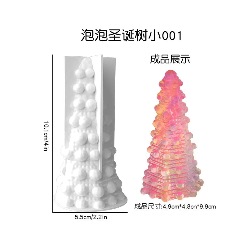 3D Christmas Tree Silicone Mold for Candle, Soap & Resin DIY