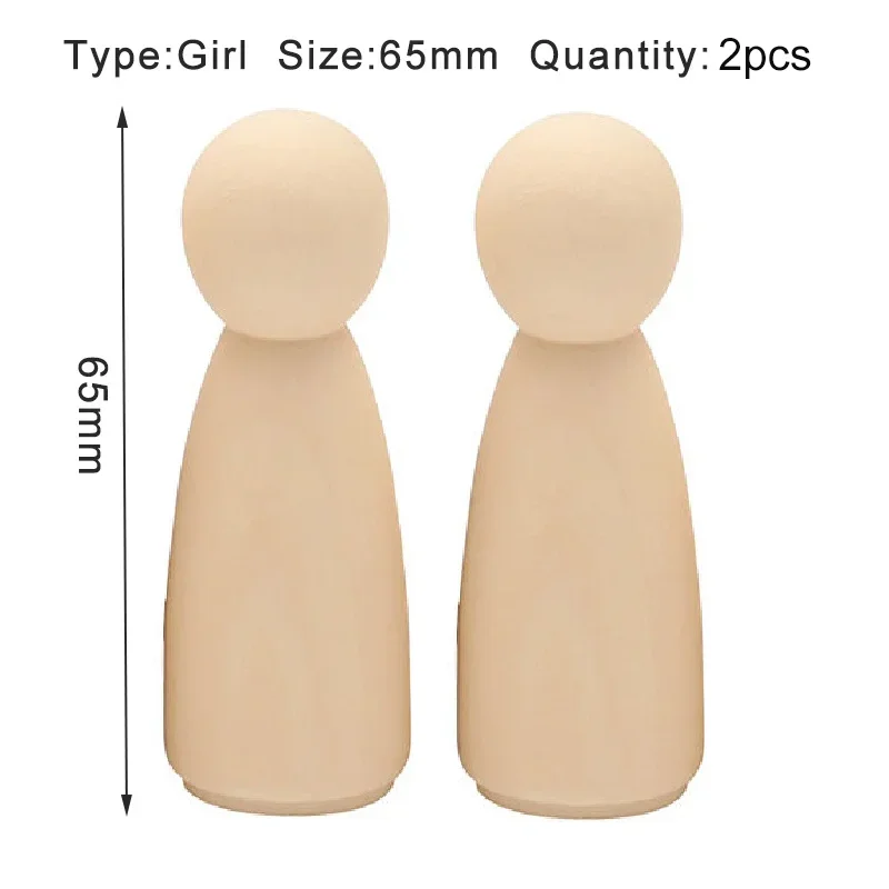 Wooden Peg Dolls – 2/5/10 pcs Unfinished for DIY Painting & Art Craft Decoration