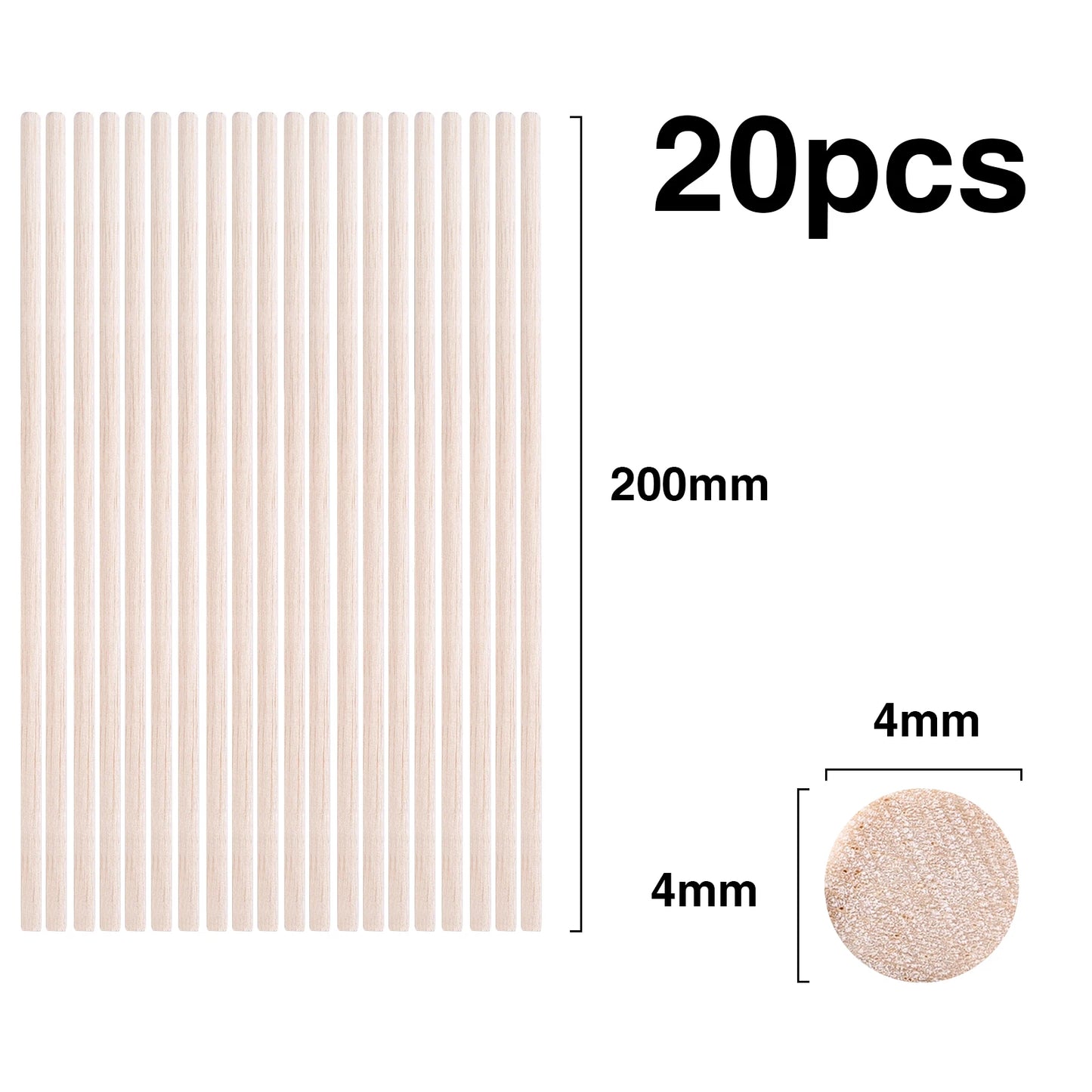 Balsa Wood Round Sticks – 3–30 pcs/Lot, 3–12mm Diameter, 10–50cm Length for Model Building