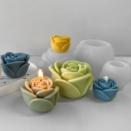 Valentine’s Day Rose Flower Silicone Candle Mold 3D Peony Soap