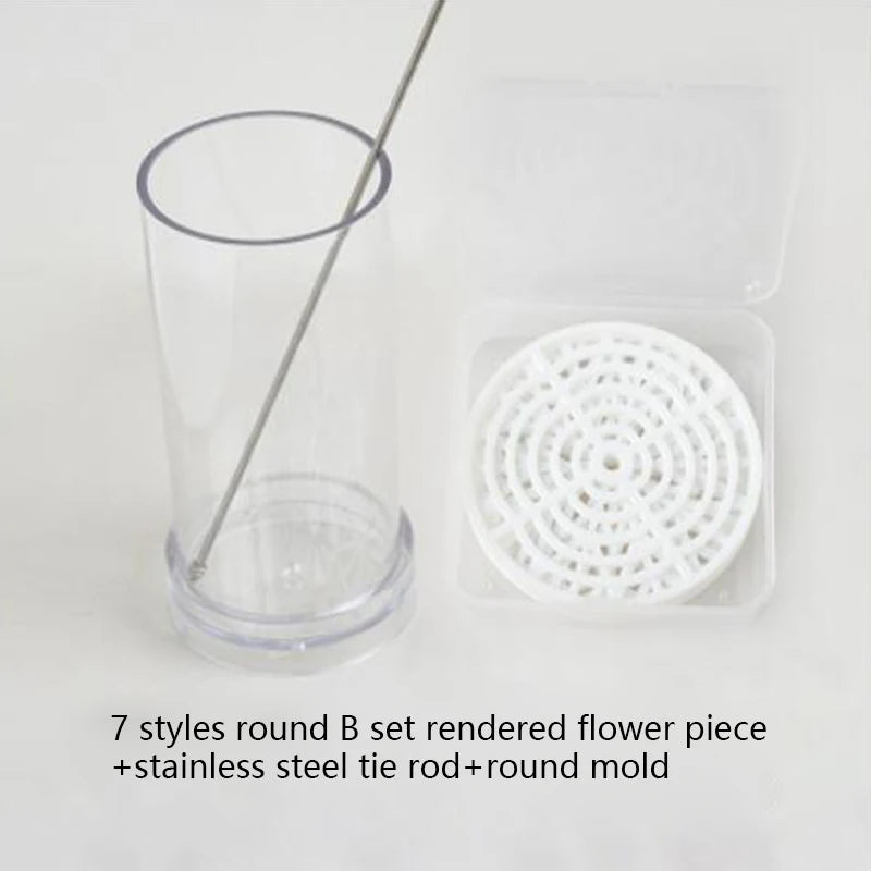 DIY Silicone Mold Kit: Square Kaleidoscope & Acrylic Cylindrical Molds for Soaps & Candles with Steel Rod