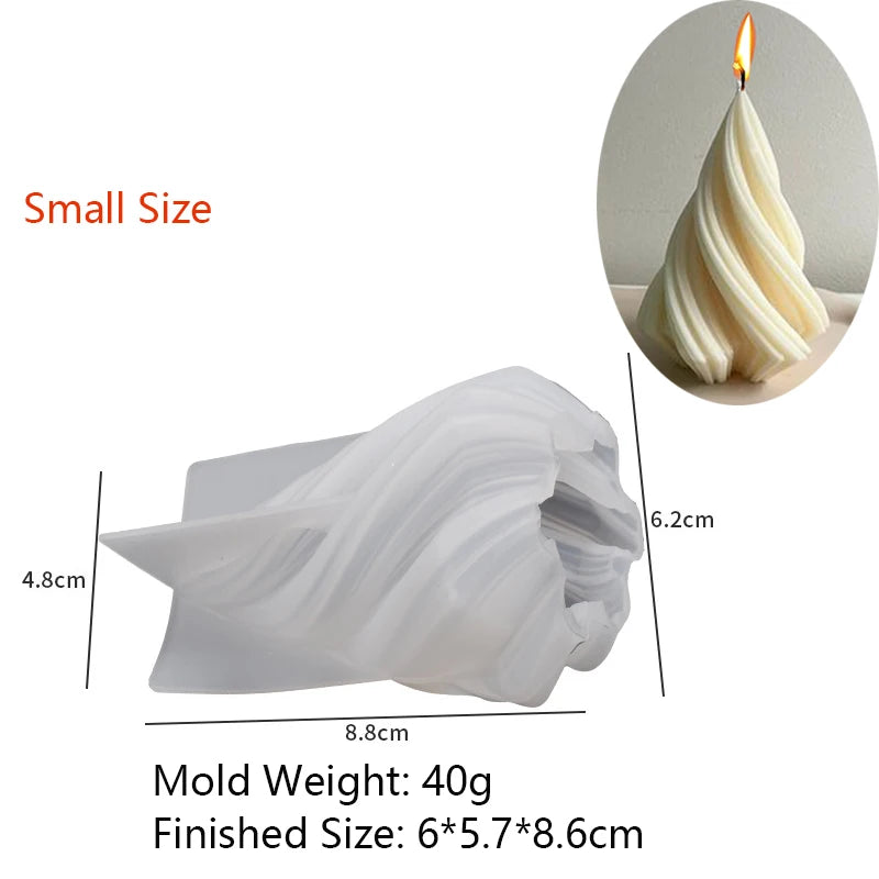 3D Rotating Pillar Candle Silicone Mold Geometric Wave Soap