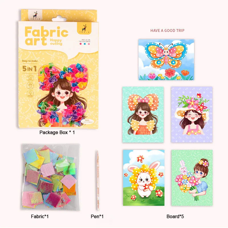 Fabric Art Frenzy Dress Up Puzzle Poke Boards DIY Kit