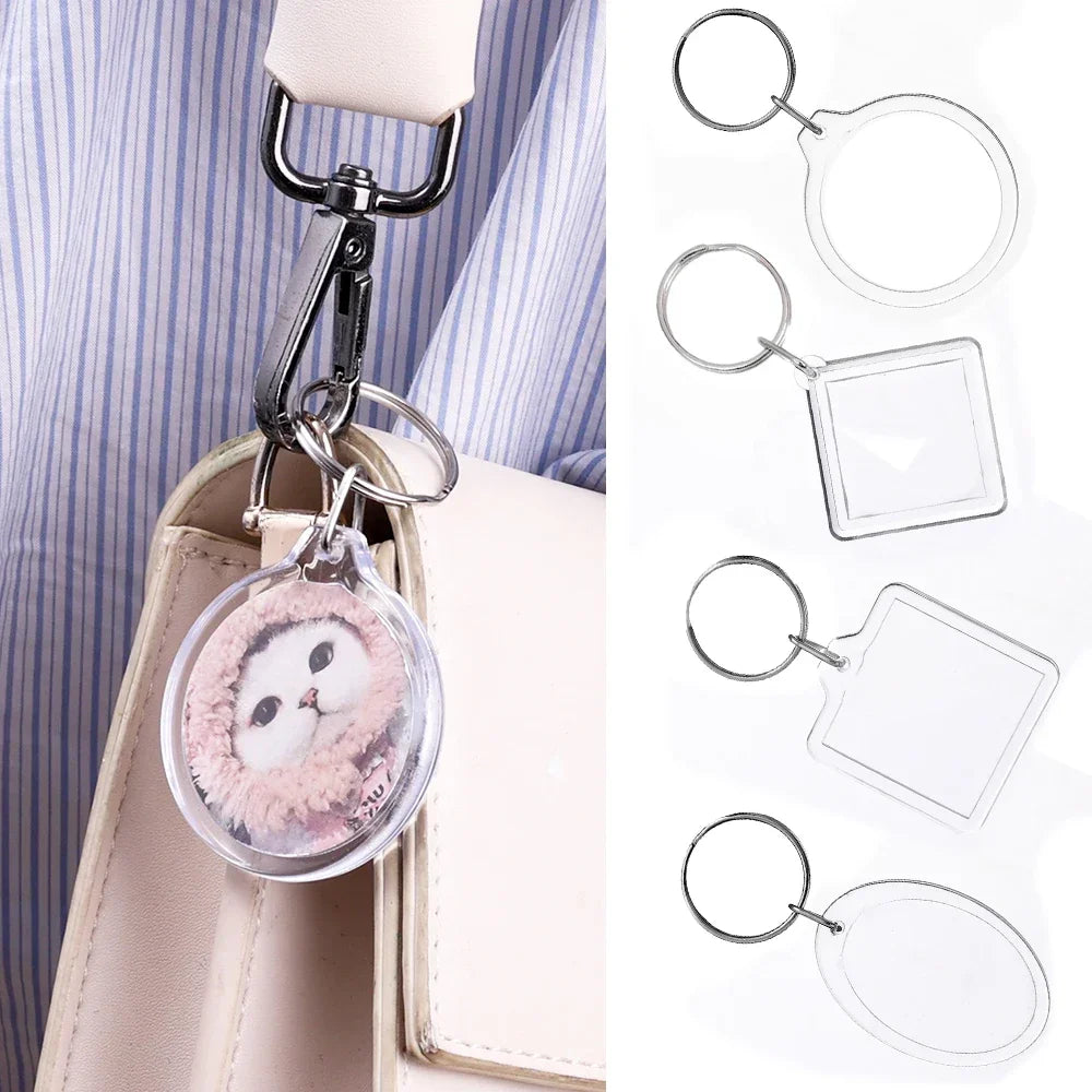 Transparent Acrylic Photo Insert for Keychains – Rectangle/Octagonal, DIY Accessory