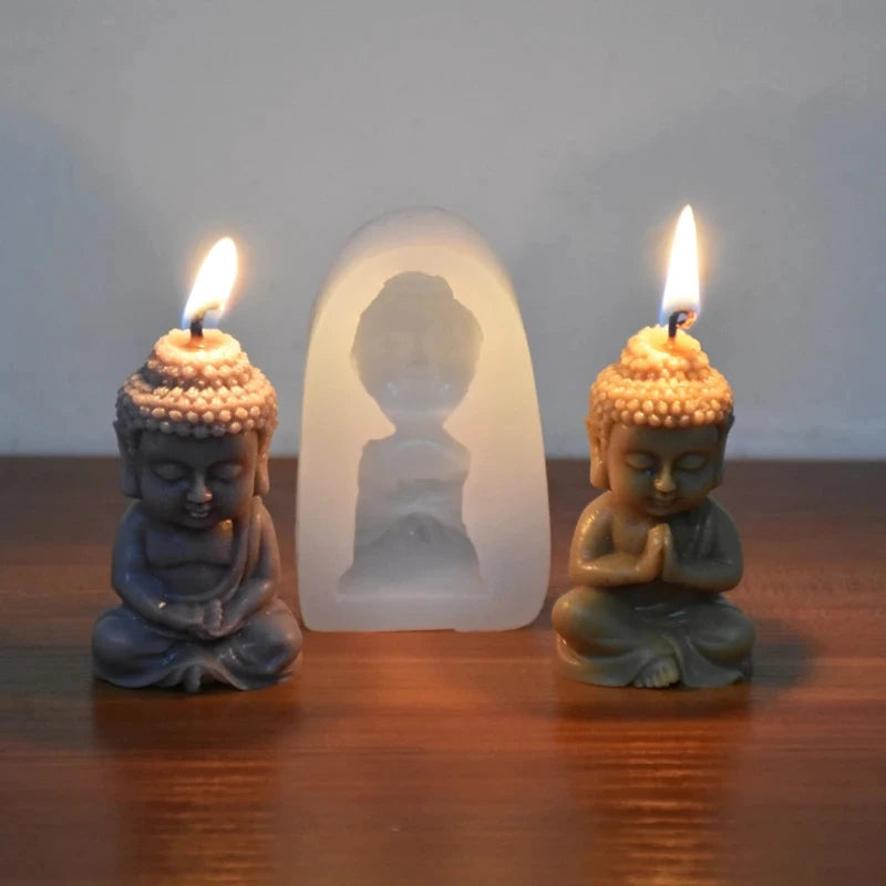 3D Buddha Silicone Candle Mold Meditation Gypsum Resin Soap Supplies