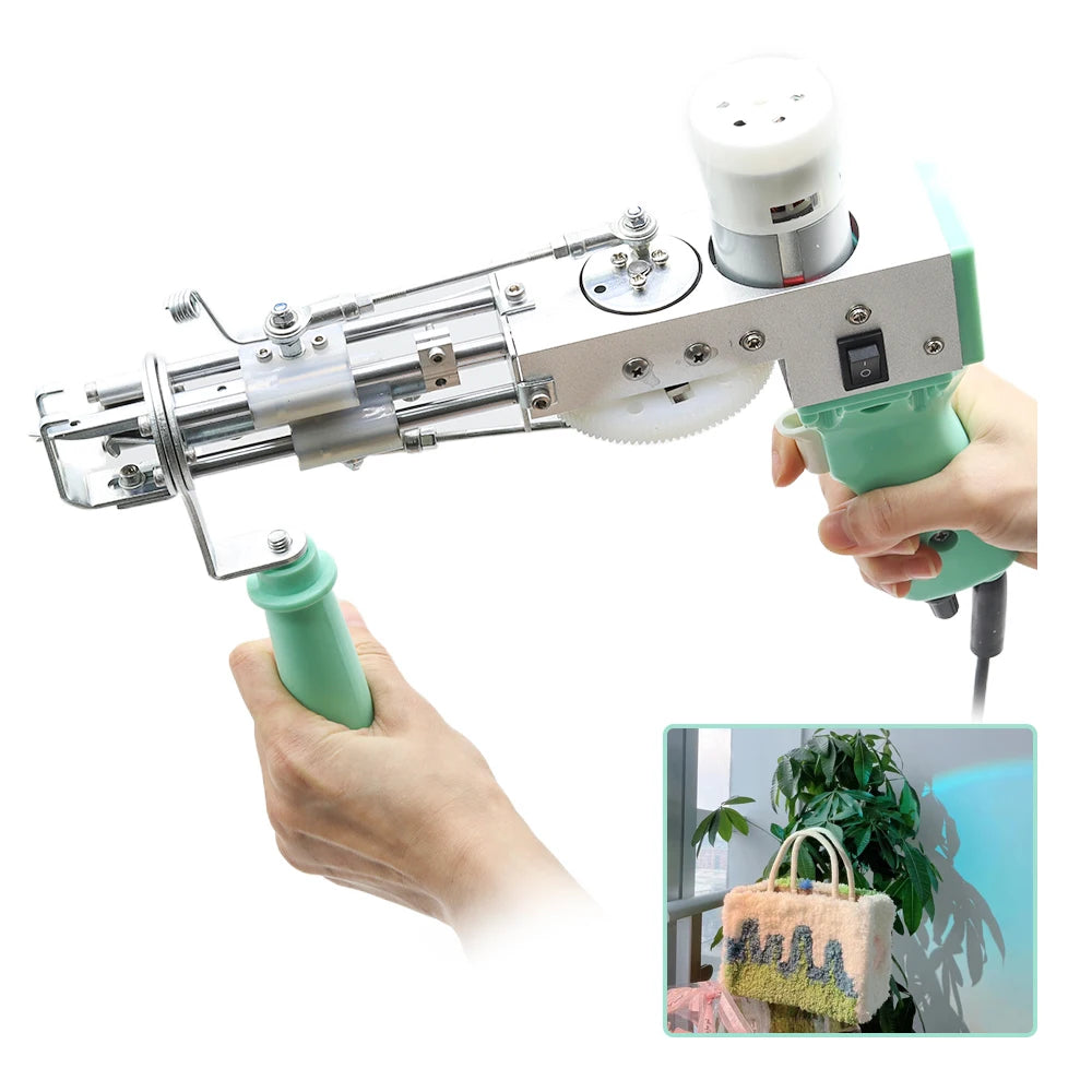 2-in-1 Electric Tufting Gun Starter Kit – Loop/Cut Pile Carpet Weaving Tool