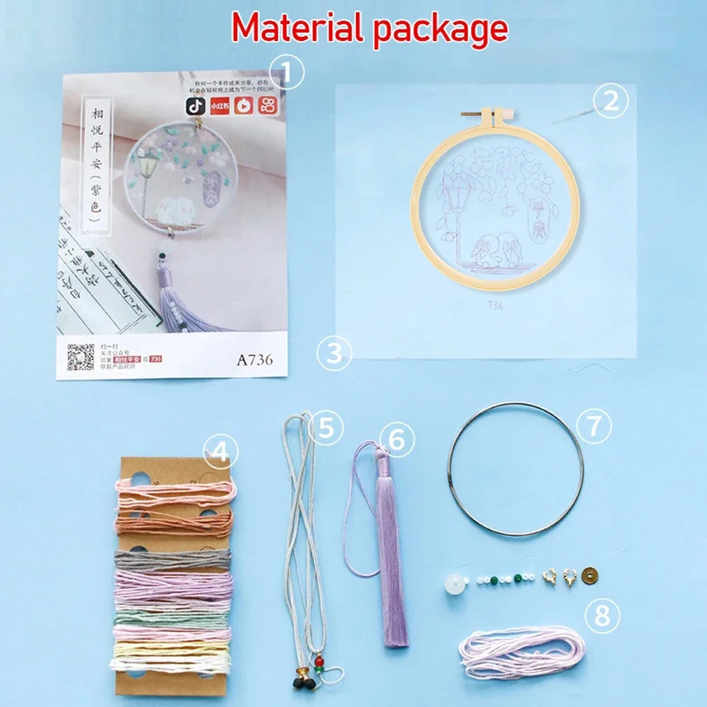 DIY Handmade Embroidered Amulet Kit – Easy Needlepoint & Sewing Material