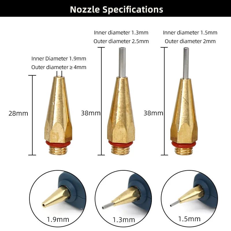 Small Aperture 40W Hot Melt Glue Gun 1.3/1.5mm Nozzle 7mm Sticks