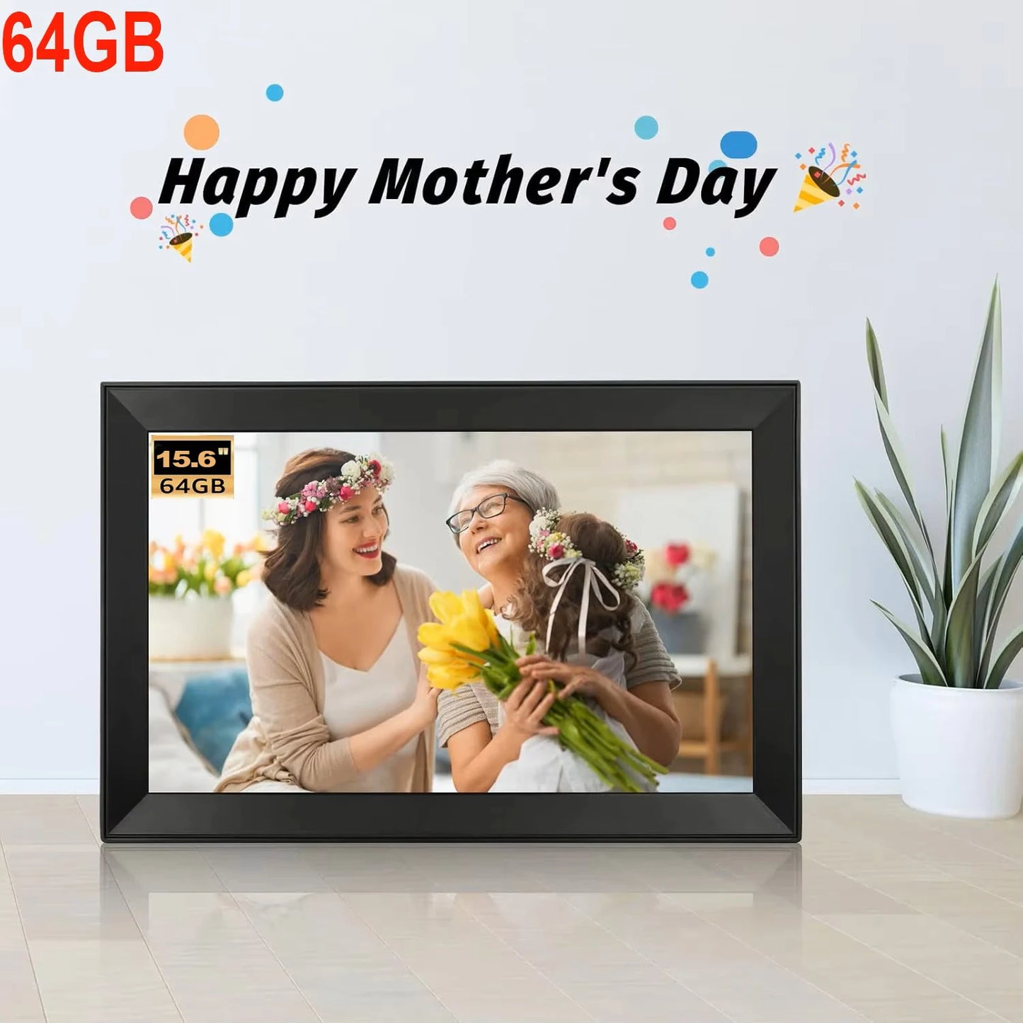 15.6 Inch WiFi Digital Photo Frame 32GB/64GB IPS 1920x1080 Share via Frameo