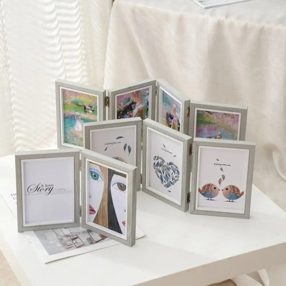 Creative Foldable Hinge Photo Frame 2/3/4/5 Linked Wooden