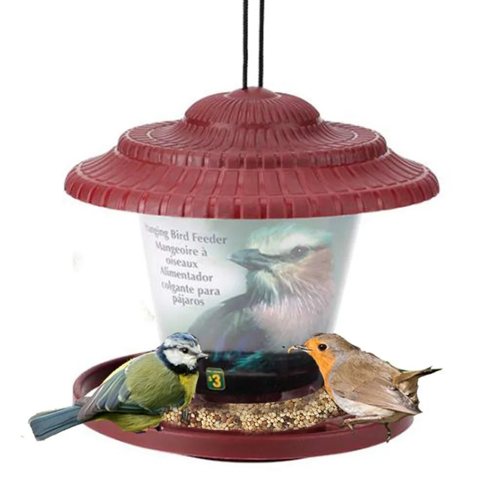 Hanging Wild Bird Feeder, Automatic Food Dispenser with Multiple Holes