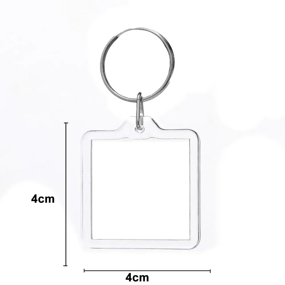 Transparent Acrylic Photo Insert for Keychains – Rectangle/Octagonal, DIY Accessory