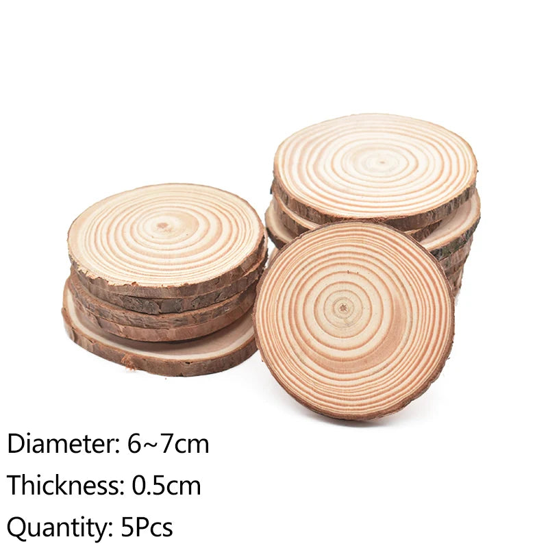 Natural Pine Wood Slices – 3–12cm Thick, Unfinished Round Discs with Bark for DIY Crafts & Rustic Decor