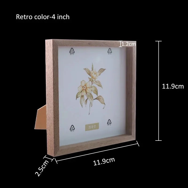 Minimalist Wood Square Frame 4–8 Inch Wall/Tabletop Display