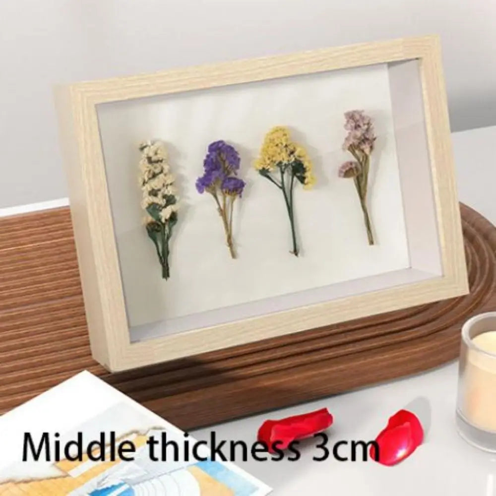 Floating Wood Deep Box Display Frame For Flowers & Memories