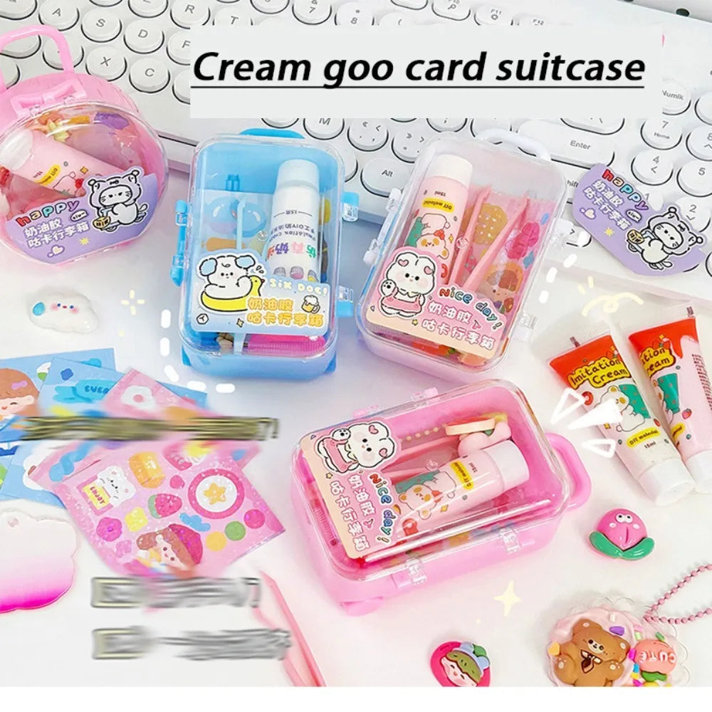 1Set DIY Card Cream Glue Gift Box Scented Cartoon Stickers Kids Toy