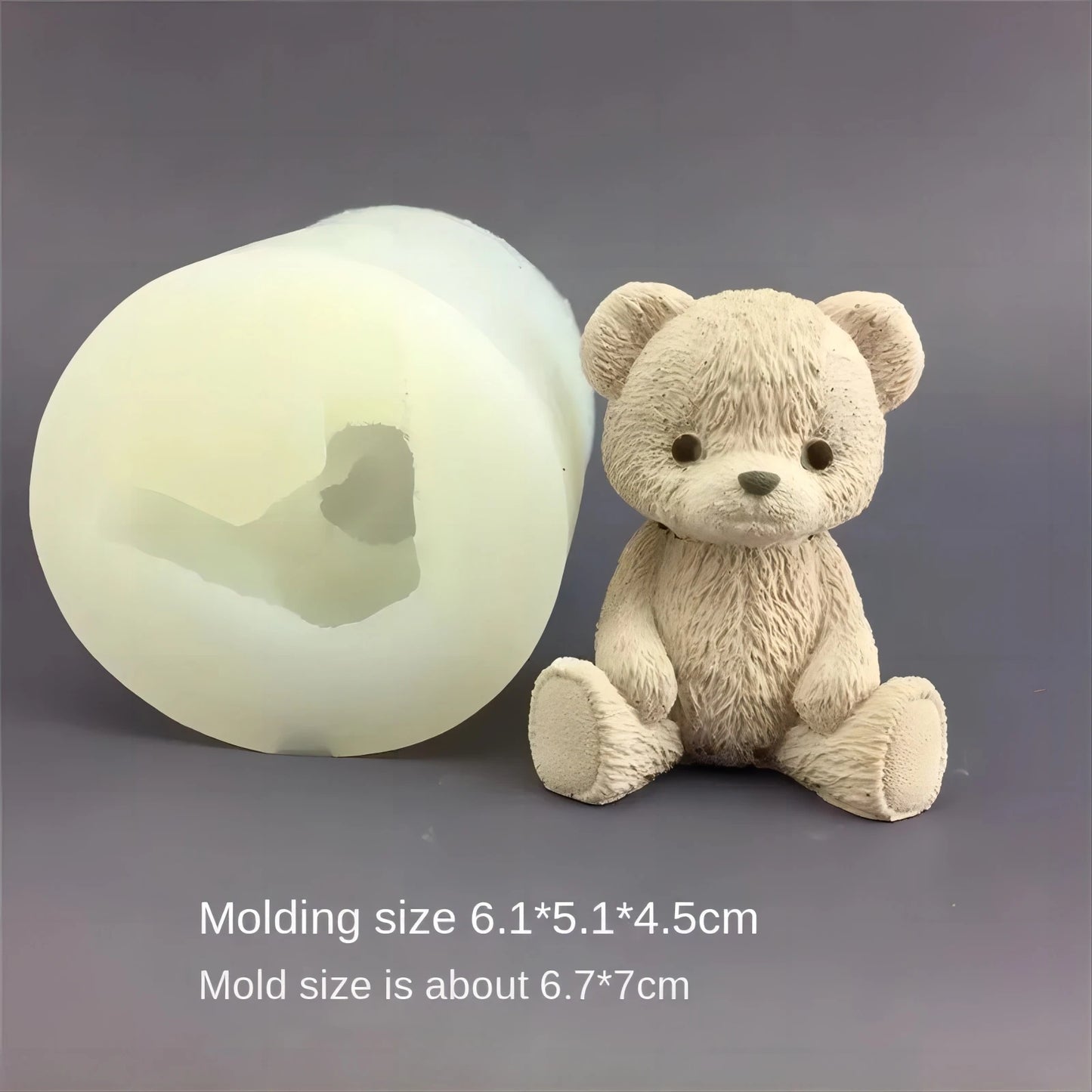 1Pc Teddy Bear Honey Jar Silicone Mold Chocolate Candle Gypsum