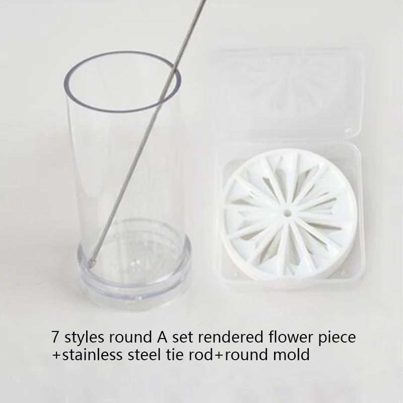 DIY Silicone Mold Kit: Square Kaleidoscope & Acrylic Cylindrical Molds for Soaps & Candles with Steel Rod