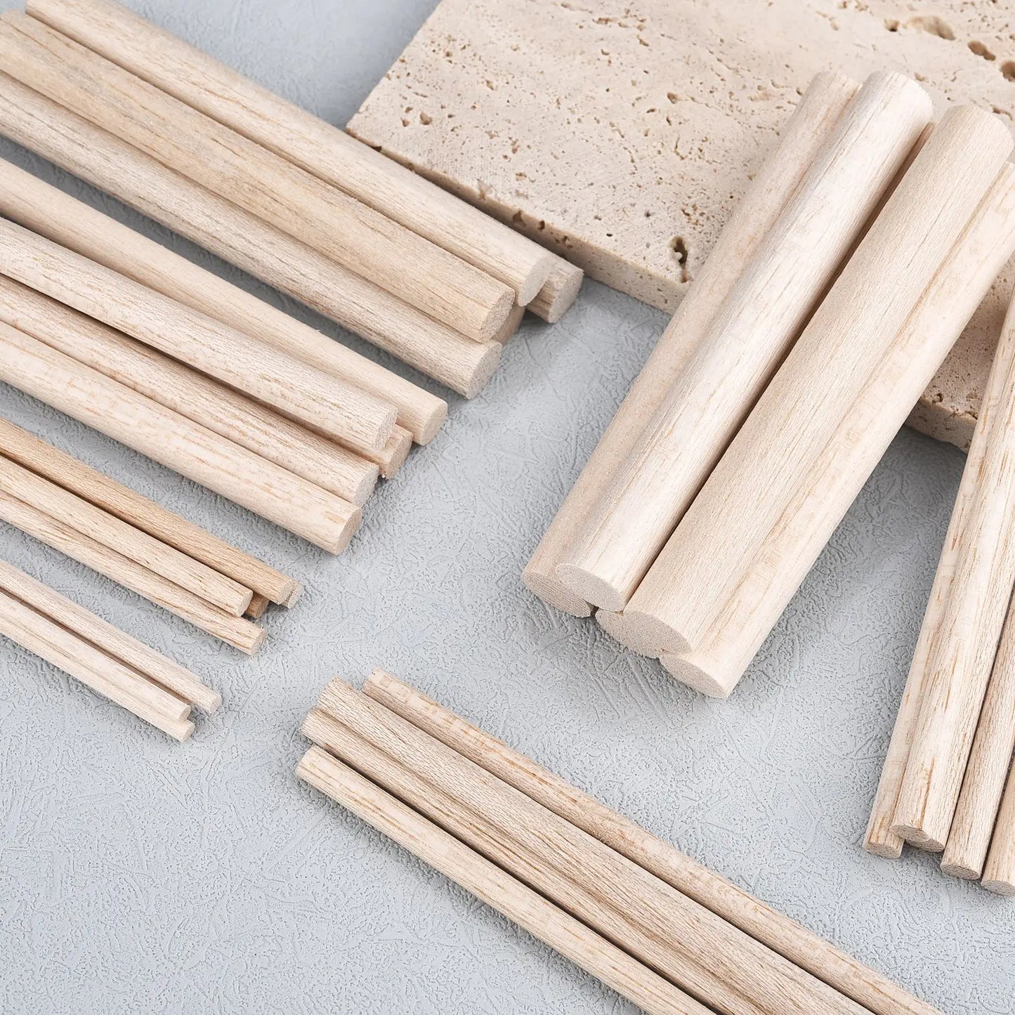 Balsa Wood Round Sticks – 3–30 pcs/Lot, 3–12mm Diameter, 10–50cm Length for Model Building