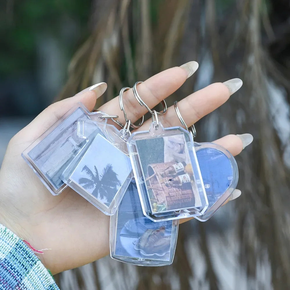 Transparent Acrylic Photo Insert for Keychains – Rectangle/Octagonal, DIY Accessory